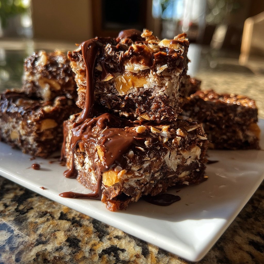 Chocolate Coconut Cashew Squares