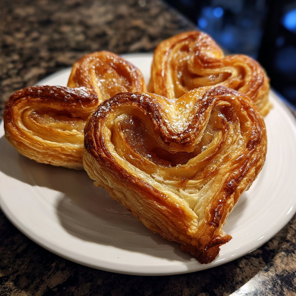 Heart-Shaped Puff Pastry Roses