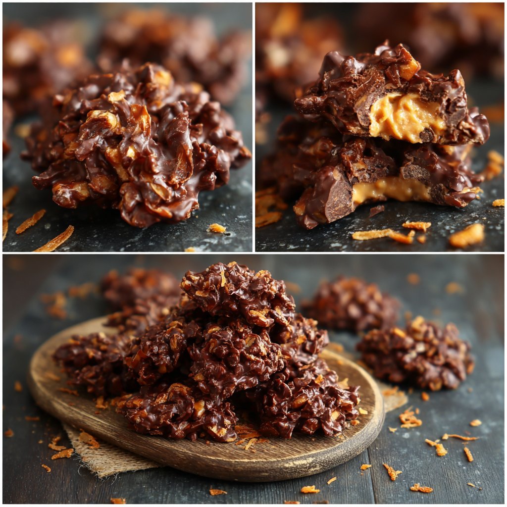 Chocolate Coconut Peanut Clusters