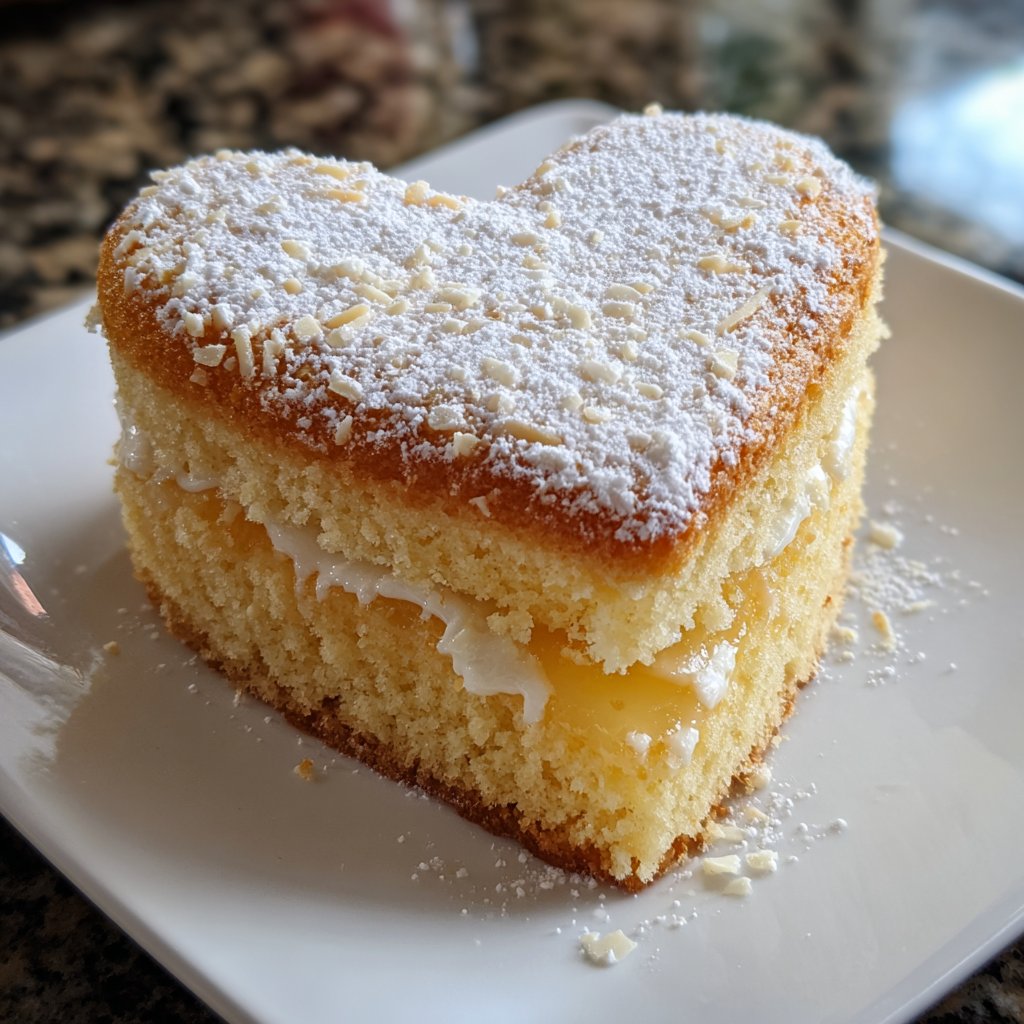 Mini Heart Cake with Lemon Almond Cream