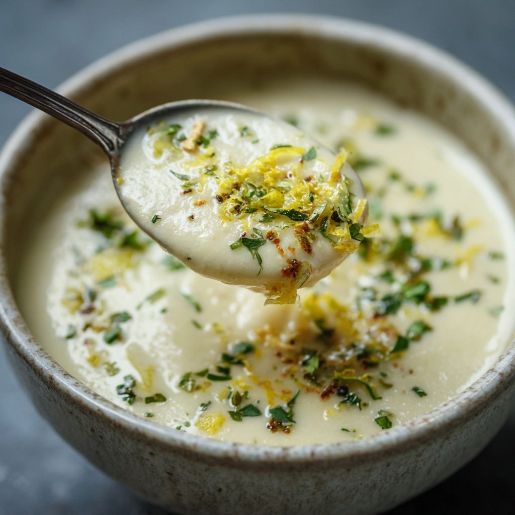 Creamy Lemon White Bean Soup Bowl