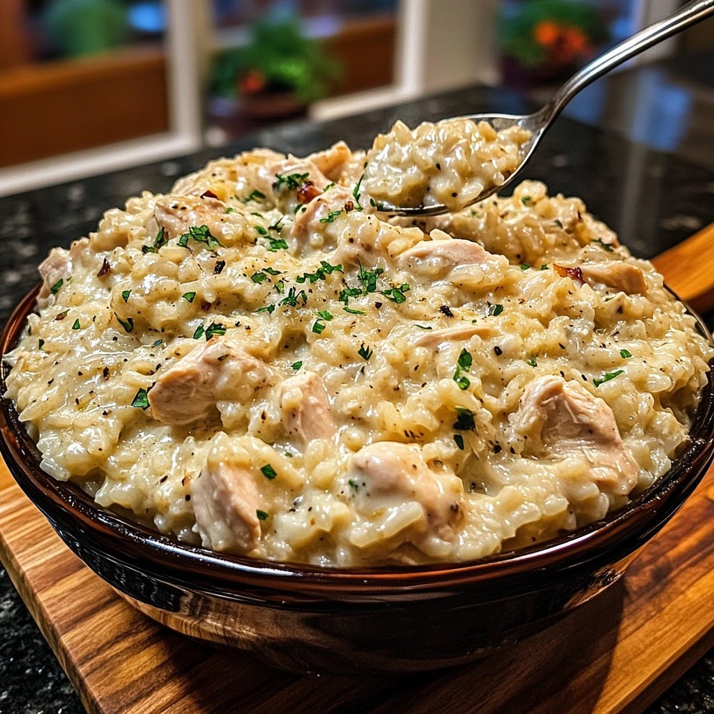 Creamy Slow Cooker Chicken and Rice