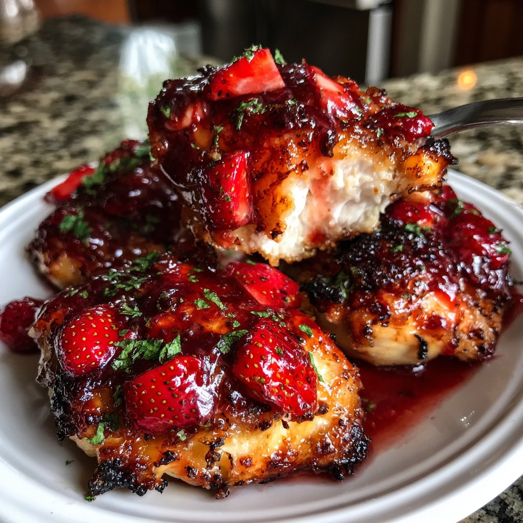 Chicken with Strawberry Balsamic Reduction