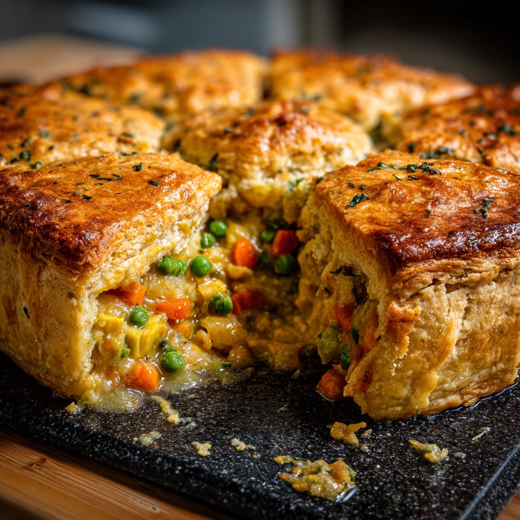 Sunday Vegetable Pot Pie with Biscuit Topping