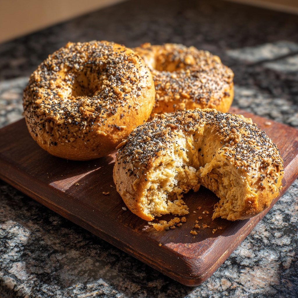 Flaxseed Protein Breakfast Bagels